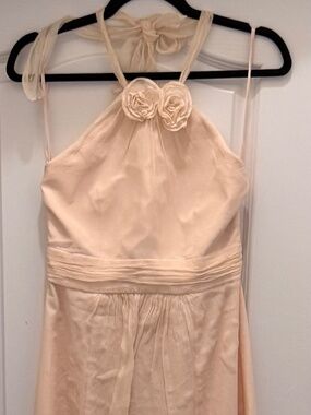 Stunning Amsale 100% Silk Full Mermaid Gown in Bellini Pink